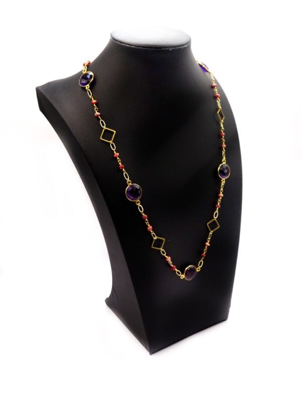 Amethyst and Thulite Glasses Chain