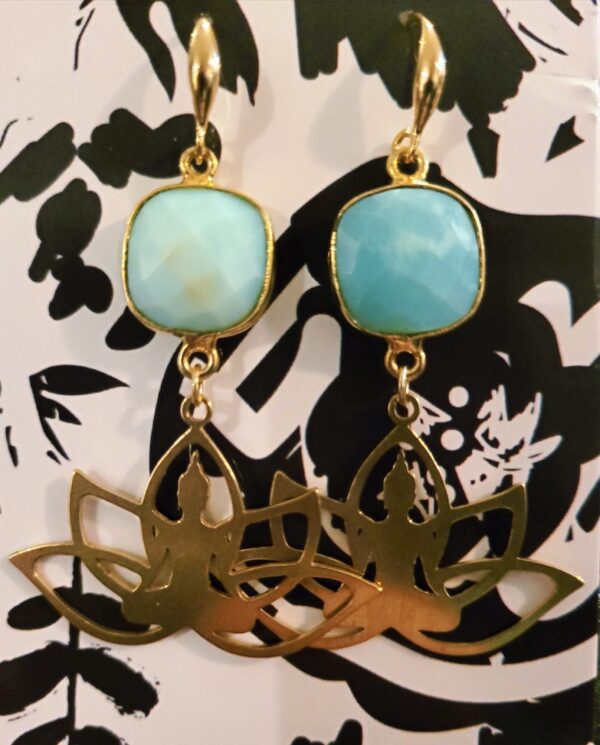 Chrysoprase Buddha Earrings