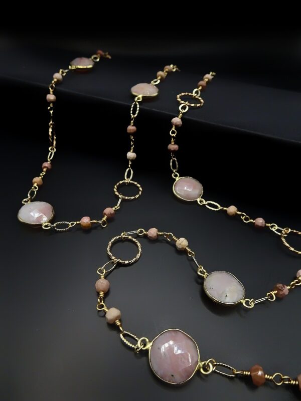 Opal and Rhodonite Glasses Chain