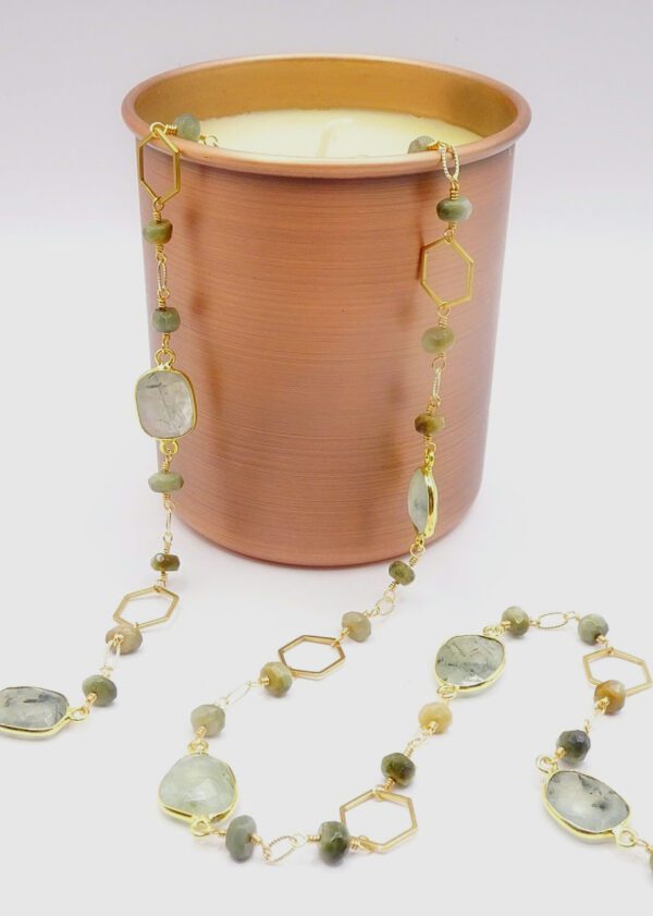 Prehnite and Cats Eye Glasses Chain